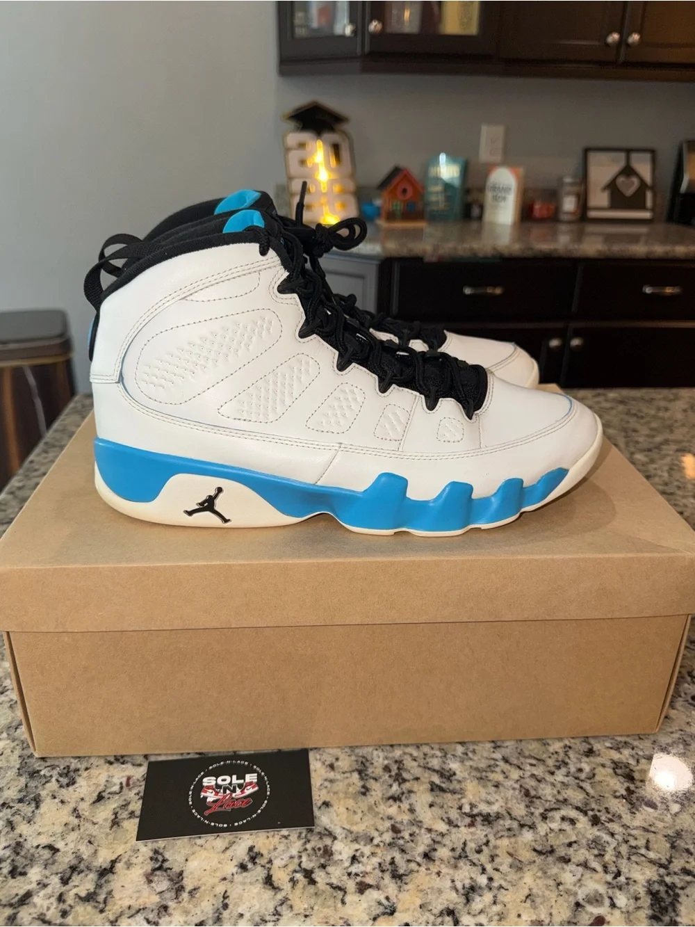 Size 9.5 Jordan 9 Retro Powder Blue SKU FQ8992-101 Used No Box No Insoles